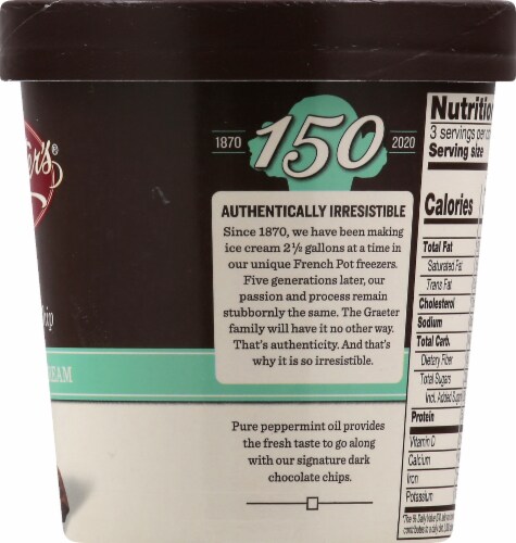 Graeter's® Mint Chocolate Chip Ice Cream Pint Perspective: right