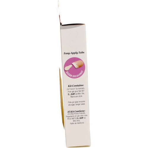 Kiss® Everlasting French® Real Short Length Toenail Kit Perspective: right