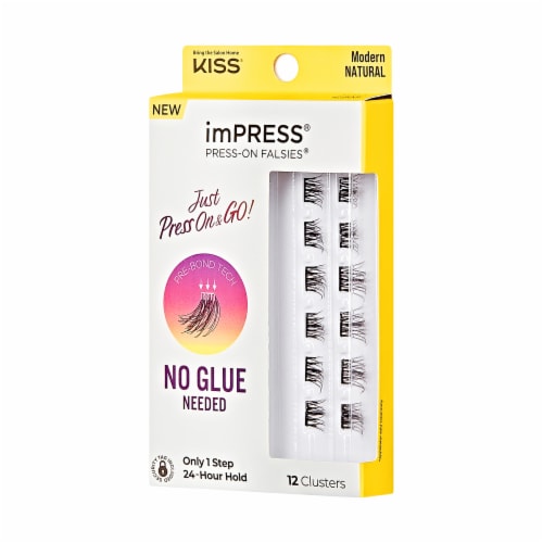 KISS imPRESS Lash Clusters, imPRESS Falsies, Modern Natural, 12mm-14mm, 12 Clusters Perspective: right