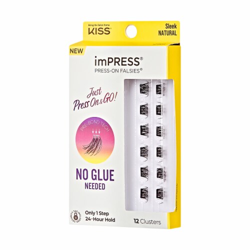KISS imPRESS Lash Clusters, imPRESS Falsies, Sleek Natural, 12mm-14mm, 12 Clusters Perspective: right