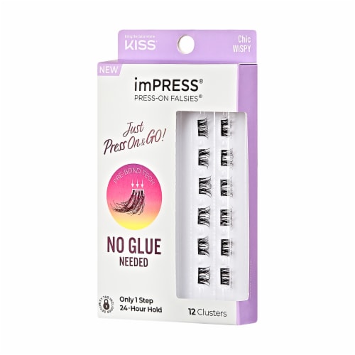 KISS imPRESS Lash Clusters, imPRESS Falsies, Chic Wispy, 12mm-14mm, 12 Clusters Perspective: right