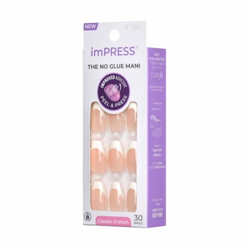 Kiss® imPress® Press-On Manicure Nails - Classic French Perspective: right