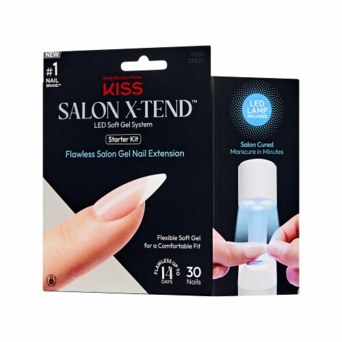 KISS Salon X-tend, Press-On Nails, Pure, White, Med Oval, 30 ct Perspective: right