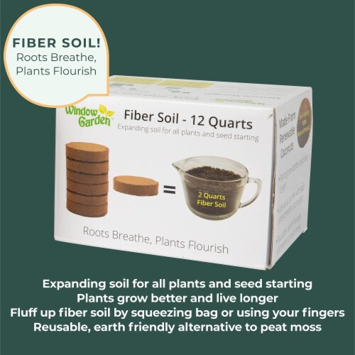 Window Garden 12qt Organic Fiber Soil + Hydrating Bag, Plant Soil for Any Kit Perspective: right