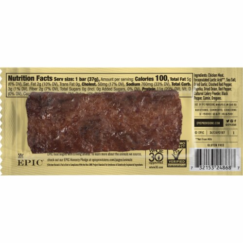 EPIC Chicken Sriracha Nutrition Bars Perspective: right