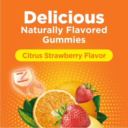 Zicam® Daily Immune Support Zinc Plus Vitamins C & D Citrus Strawberry Flavor Gummies Perspective: right