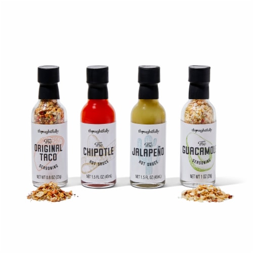 Thoughtfully Gourmet, Taco Night Seasoning and Hot Sauce Gift Set, Set of 4 Perspective: right