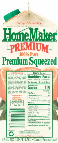 HomeMaker® 100% Squeezed with Pulp Premium Orange Juice Perspective: right