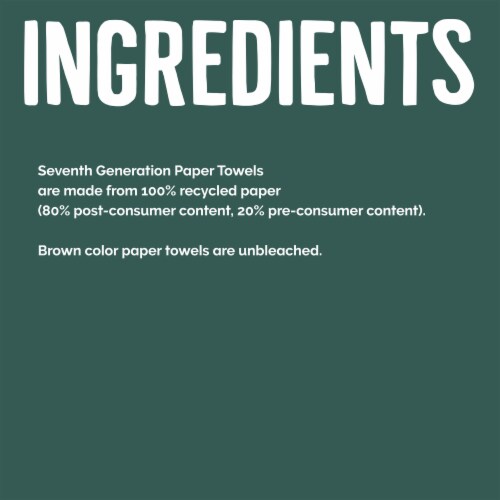 Seventh Generation Unbleached Chlorine Free Paper Towel Rolls Perspective: right