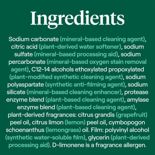 Seventh Generation Lemon Scent Dishwasher Detergent Packs Perspective: right