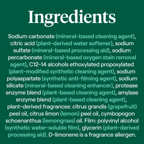 Seventh Generation Lemon Scent Dishwasher Detergent Packs Perspective: right