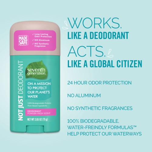 Seventh Generation Powder Fresh Aluminum Free Solid Deodorant Perspective: right