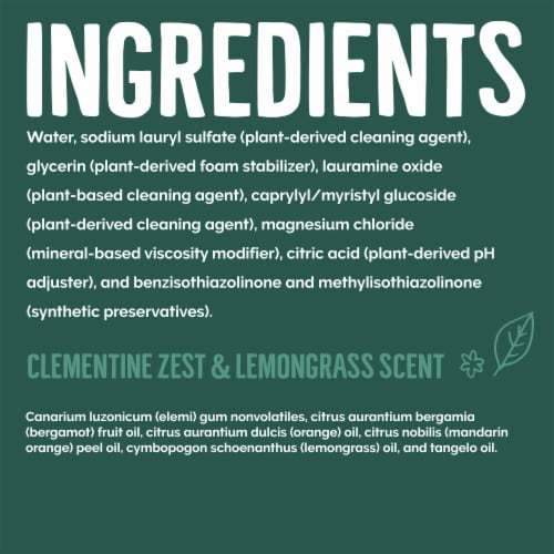 Seventh Generation Clementine Zest & Lemongrass Scent Dish Soap Liquid Perspective: right