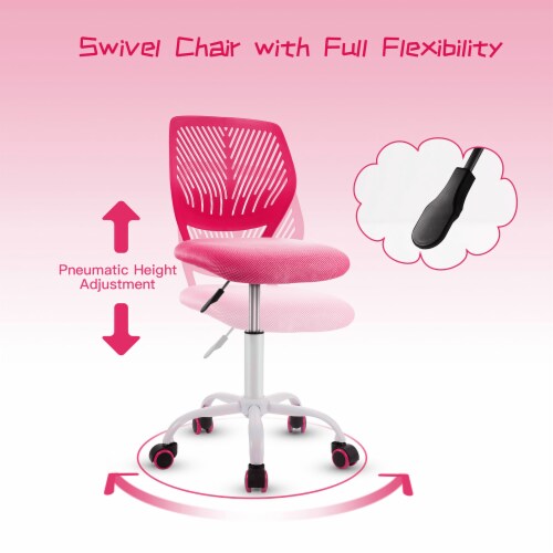 Costway Office Task Desk Armless Chair Adjustable Mid Back Swivel Study Chair Perspective: right