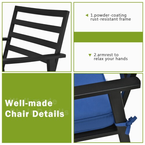 Costway 5PCS Outdoor Patio Dining Chair Table Set Cushioned Sofa Glass Garden Perspective: right