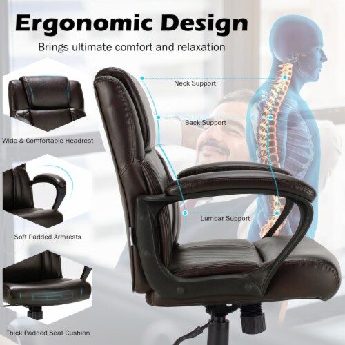 Ergonomic Desk Chair | Supportive Office Chair with Padded Cushions