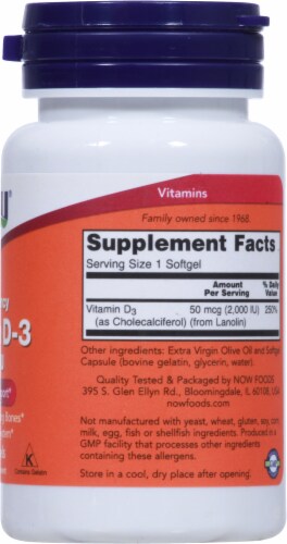 Now Vitamin D3 2000 IU Softgels Perspective: right