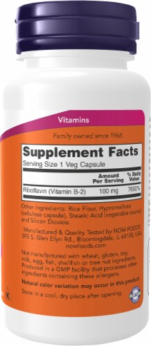 NOW Foods B-2 Capsules 100mg Perspective: right