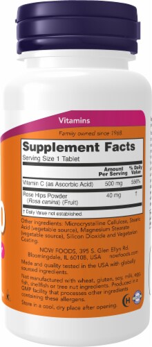 NOW® C-500 with Rose Hips Tablets Perspective: right