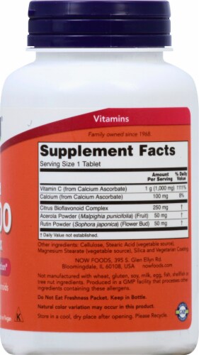NOW Foods Buffered C-1000 Sustained Release Tablets Perspective: right
