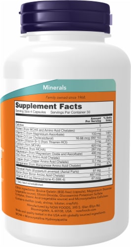 NOW® Foods Bone Strength Dietary Supplement Capsules Perspective: right