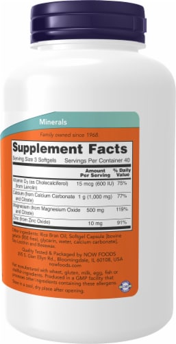NOW Calcium & Magnesium Softgels Perspective: right