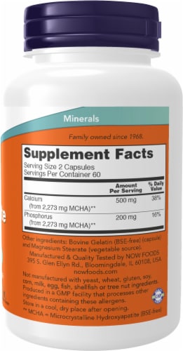NOW Calcium Hydroxyapatite Caps Perspective: right