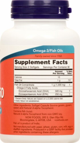 NOW Foods DHA-250 High Potency Softgels 120 Count Perspective: right