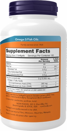 NOW® Foods Omega-3 Softgels 1000mg Perspective: right