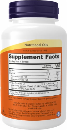 NOW Foods Super Primrose Women’s Health Dietary Supplement Softgels 1300mg Perspective: right