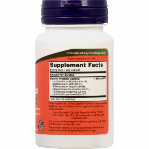 NOW Foods Acidophilus 4 X 6 Perspective: right