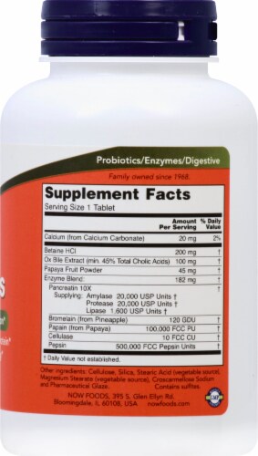 NOW Foods Super Enzymes Tablets Perspective: right