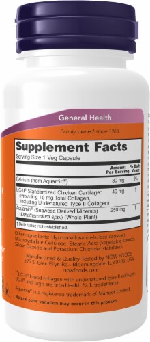 NOW® Foods UC-II Joint Health Dietary Supplement Veg Capsules Perspective: right