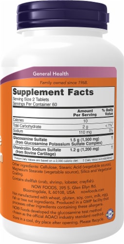 NOW Foods Glucosamine & Chondroitin Extra Strength Perspective: right