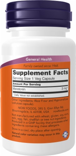 NOW® Foods Melatonin Healthy Sleep Cycle Veg Capsules Perspective: right