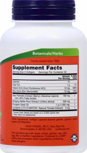 NOW Foods Prostate Support Softgels Perspective: right