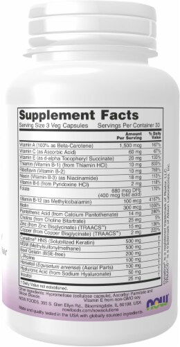 NOW® Foods Solutions Clinically Advanced Hair Skin & Nails Capsules Perspective: right