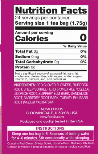 NOW Foods Real Tea Ojibwa Herbal Cleansing Tea Perspective: right