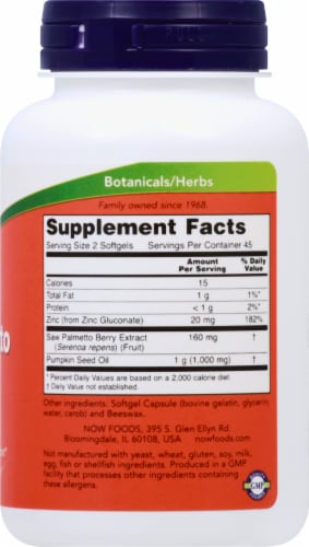 NOW Foods  Saw Palmetto Extract Perspective: right
