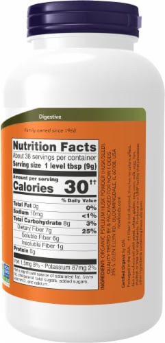 NOW Organic Psyllium Husk Powder Perspective: right