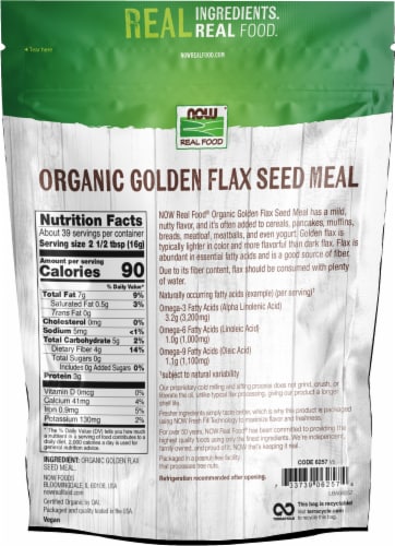 NOW® Real Food Organic Golden Flax Seed Meal Perspective: right