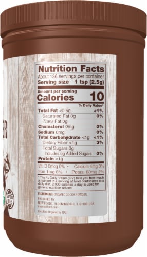 NOW® Real Foods Organic Cocoa Powder Perspective: right