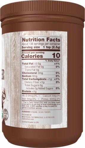 NOW® Real Foods Organic Cocoa Powder Perspective: right