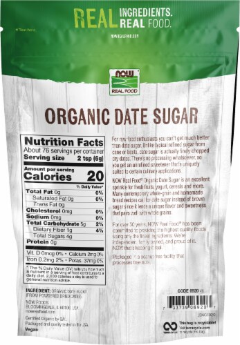 NOW® Foods Real Food Date Sugar Perspective: right
