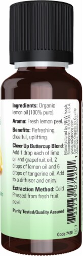 NOW® Organic Lemon Oil Perspective: right