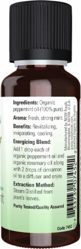 NOW® Organic Essential Oils Peppermint Oil Perspective: right