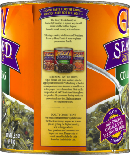 Glory Foods Seasoned Southern Style Collard Greens, 98 oz - Foods Co.