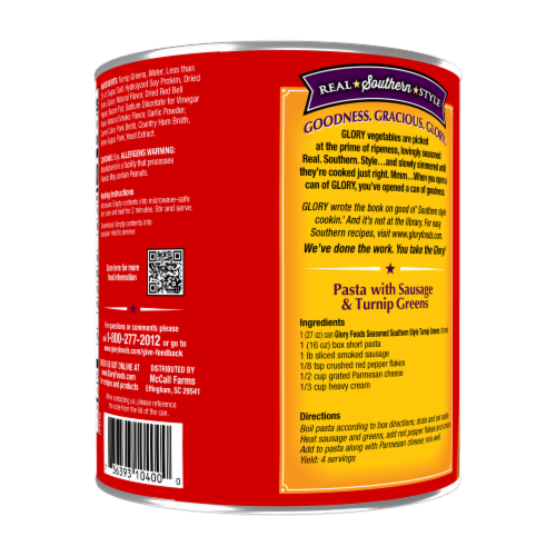 Glory Foods Seasoned Southern Style Turnip Greens Perspective: right