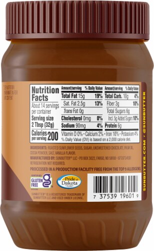 SunButter® Chocolate Sunflower Seed Butter Perspective: right