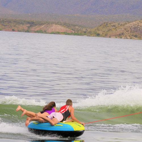 Airhead Comfort Shell 2 Person Nylon Towable Inflatable Water Sport Boating Tube Perspective: right